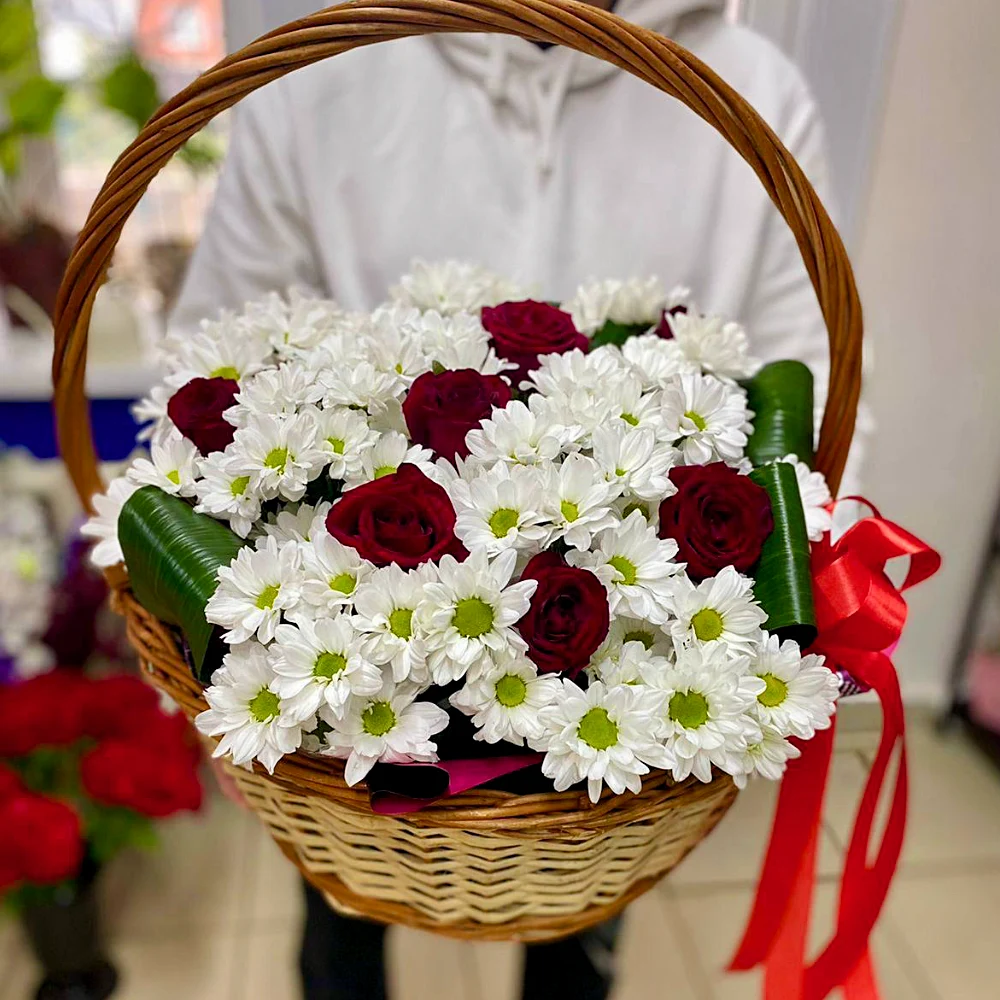 Корзина с цветами Цветущий мир